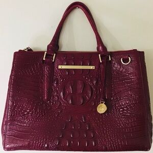 Brahmin Lincoln Crocodile-Embossed Handbag
